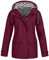 Veste de Pluie Longue pour Femme, Coupe-Vent Manteau Plaine Simple Grande Taille Chaude Blouson Polyester à Capuche Large Manches Longues Tennis Poitrine Hiver Vin Rouge L