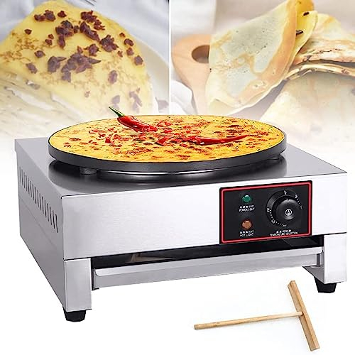 Professional Crepes Maker Machine Crepes Device Plate Gastro Crepes Maker Crepes Pan Pancake Pan Non-Stick Coating Accessories Crepe Iron Crepe Plate Creperie Crepe Maker Electric Commercial 40 cm