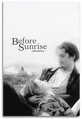GLUC Poster Before Sunrise, klassisches Film- und Fernsehposter, Album, Poster, Teenagerzimmer, Wanddekoration, 50 x 75 cm, ungerahmt
