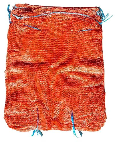 PLAST Sac réutilisable en tissu tricoté, maille plastique, 50 x 80 cm, 100 pièces, cordon de serrage, respirant, supporte 30 kg