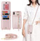 Zouzt for iPhone X/XS Case with Cord and Card Holde, Zipper Wallet Case with Crossbody Lanyard Ring Adjustable Necklace Protective Cover Women for iPhone X/XS 5.8 Inch - Rose Gold