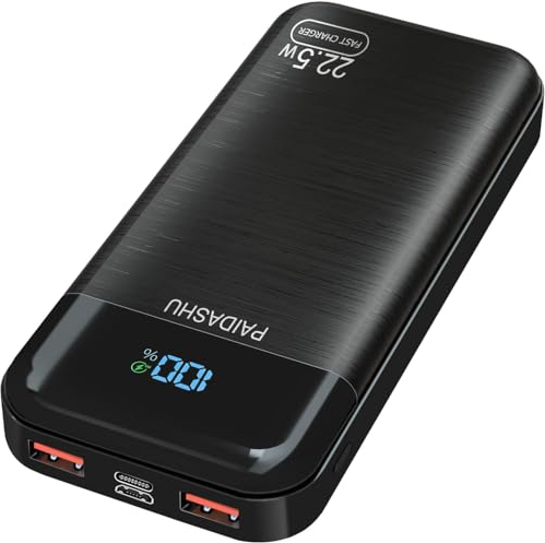 Power Bank 27.000mAh 22.5W PD3.0 QC4.0 Ricarica Rapida Batteria Esterna 3A USB C Caricatore Portatile con LCD Display Digitale 3 Uscite e 2 Ingressi per Smartphone and more