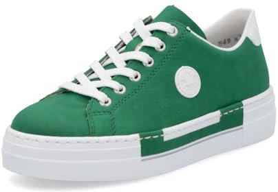 Rieker Damen Low-Top Sneaker N49W1, Frauen Halbschuhe,straßenschuhe,Strassenschuhe,Sportschuhe,Freizeitschuhe,Turnschuhe,grün (52),35 EU / 2.5 UK