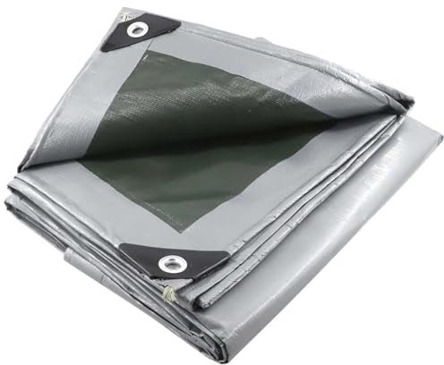 PROUH 180 G/m² Lonas Impermeable Y Plegable, Lona Impermeable con Ojales, Resistente A La Lluvia para Jardín Pabellones, Piscina, Terrazas, Multiusos Lona Protectora para Piscina (3x5m)