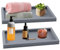 2 Stück Badezimmer Tablett, Grau Silikon Ablageschale, Rechteckiges Schminktisch Tablett, Bad Deko Tablett für Gewebe, Kerzen, Handtuch, Kleine Kosmetisch, Pflanzen