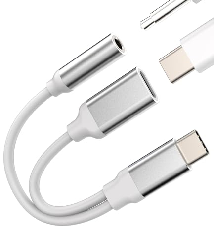 Cavo Aux USB C per Apple iPhone 15 Pro Max Plus Adattatore 3.5 Jack Cuffie Compatibile con Samsung per iPad Pro Air Mini6 Type C Caricatore Auricolari Sdoppiatore Tipo C Ricarica Rapida Porta Cavi
