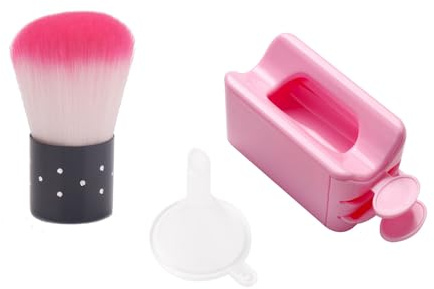 Miaija Nagel Dipping Powder Recycling Tray Pink System 2 in 1 Maniküre Pulver Aufbewahrungsbox Weicher Staubentferner Pulver Pinsel Trichter
