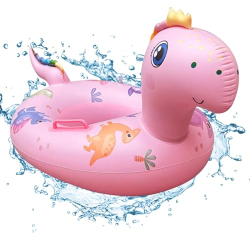 SOETDERT Baby Schwimmring, Baby Schwimmhilfe mit Schwimmsitz, Dinosaurier Aufblasbarer Schwimmreifen, Float Kinder Schwimmring Pool, Cartoon Baby Schwimmen Ring für 6 Monate bis 3 Jahre