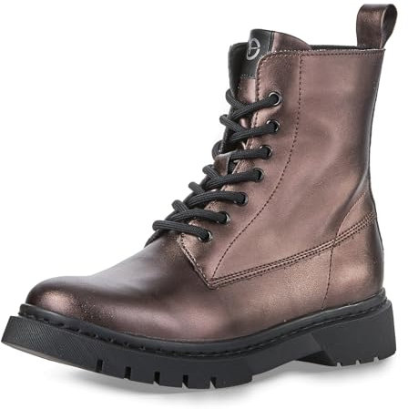 Tamaris Damen Stiefelette Blockabsatz Wechselfußbett; DARK BRONCE, EU 37