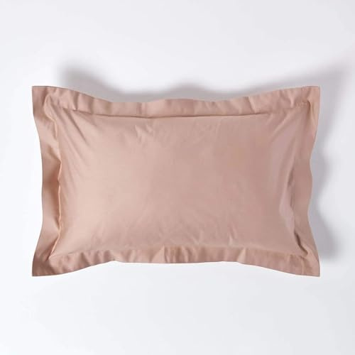 HOMESCAPES 1000 Thread Count Egyptian Cotton Beige Oxford Size Pillowcase Pack of 2