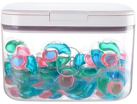 Laundry Pods Storage Container,Laundry Storage Containers with Lid,Washing Pods Powder Storage Container,Laundry Pod Container Organiser,Washing Tablets Storage Box for Detergent,Scent Booster (2.8L)