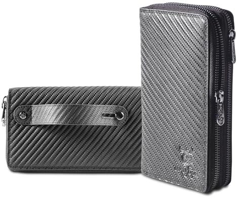 MATADOR Portemonnaie Herren Schwarz #Madrid mit Edle Geschenk Box, Eleganter Geldbeutel Leder mit RFID Geldbörse, Luxus Frauen Geschenk mit Viele Kartenfächer