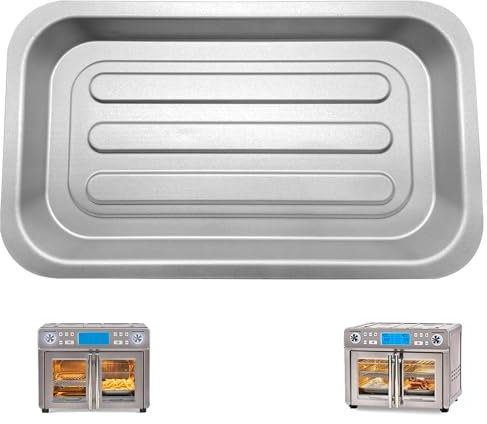 GCQ Air Fryer Tray for Emeril Lagasse Dual Zone 360 Air Fryer Oven 25 QT Extra Large, 11.5''×6.7'' Stainless Steel Air Fryer Accessories Grill Pan Grill Plate Crisper Plate Replacement Parts Rack