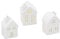 LED Keramik Haus weiß 9 cm - 3er Set - Deko Weihnachtsdorf mit Beleuchtung in warm weiß - Weihnachts Tisch Deko Aufsteller Winter Haus