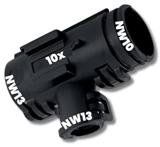 Kalitec 10x T-Verteiler Form B NW 13-13-10 - Wellrohr Verteiler - Schwarz | Wiederverwendbares 3-Wege T-Stück mit Klicksystem aus Polyamid 66, Abzweigung für Wellschlauch und Kabelverteilung