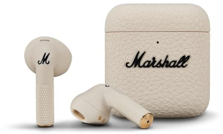 Marshall Minor IV Bluetooth Earphones - Water Resistant Earphones Bluetooth Wireless Earbuds With 30+ Hours Playtime (Cream)