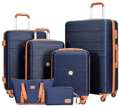 Travelhouse Kofferset Bari 6-teilig – ABS Hartschale Trolley Koffer Set mit Rollen, TSA-Schloss, Reisetasche & Kulturbeutel – Leichtes Reisegepäck Koffer Set für Damen & Herren 16 20 24 28