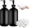 2 Stück Seifenspender Glas, 400ml Seifenspender Schwarz Matt, Pumpspender Glas Mit Schwarz Matt Pumpe, Geeignet Für Küche, Bad, Dusche Waschmittelflaschen, Shampoo, Körperlotion