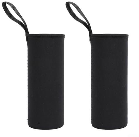 Bebykilemi 2 Pack Neoprene Water Bottle Sleeve, Insulated Bottle Cover, For Camping Hiking Sports Travel Drinks Temperature Control Holder Protection (750ML black)