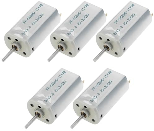 ECSiNG 5 Piezas DC 6V-9V 050 Motor de Juguete Silencioso Micro Mini Motor de Alta Velocidad 14000RPM Pieza de Repuesto FF-050SK-11170 Adecuado para Mini Ventilador Coche de Juguete Eléctrico Etc.
