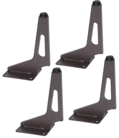 SEWACC 4 Pièces Métalliques de Meuble Design Moderne Inclinés pour Support Table Basse Meuble TV Salon et Chambre Finition Gris Foncé