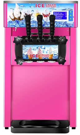Macchina professionale per gelato soft serve da 1200 W, con produzione di 18 l/ora, consistenza regolabile, funzione di autopulizia e struttura in acciaio inox, ideale per bar, ristoranti e attività