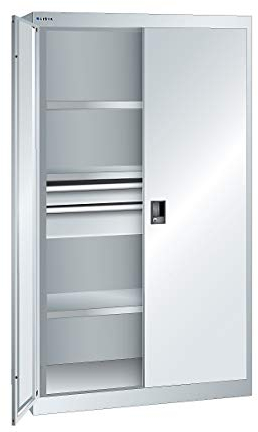 Lista | Schwerlastschrank | 3 Fachböden | 2 Schubladen | lichtgrau