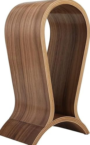 Alikeke Classic Wooden Headphone Headset Stand Earphone Holder Walnut Hanger Headset Display
