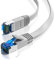 JAMEGA - 15m CAT.7 Netzwerkkabel Flach Ethernet Kabel Patchkabel in Grau | Gigabit Lan 10Gbit/s | 600MHz | Cat-7 Rohkabel U/FTP PIMF Schirmung mit RJ45 Stecker | Router Switch Modem