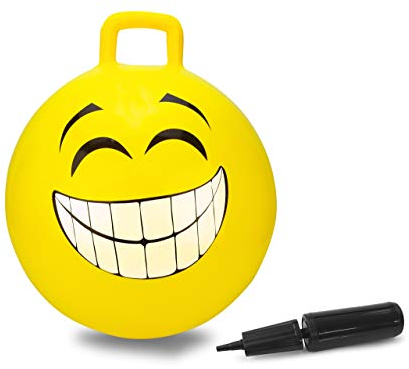 Jamara 460457 – Ballon Sauteur Smile Jaune 450mm - Favorise Le Sens De L‘Équilibre, résistant, Entretien Facile