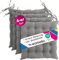 wometo 4er Set Sitzkissen Stuhl oekoTex 40x40 - grau Mittelgrau Sitzauflage Auflage Polster Stuhlkissen Sitzpolster mit Bändern