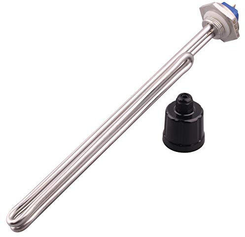 DERNORD 1 Inch Heating Element Fold Back Type Electrical Brewing Water Heater BSP Thread Stainless Steel Flange (230V 3500W)