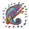 ACROPAQ PUZA4C Chameleon Puzzleteile in Tierformen, Aus hochwertigem Holz-Holzpuzzle Erwachsene, Kinder Puzzle, Puzzel, A4-150 Teile, 210 x 297 mm