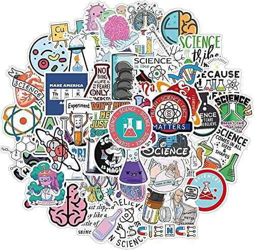 GIVBRO Aufkleber für Physikalische Chemie, Laboraufkleber, Set für Skateboard, Laptop, Gepäck, Motorrad, Gitarre, Aufkleber, 50 Stück