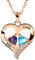 Lam Hub Fong Personalisierte Herz Halskette für Frauen 925 Sterling Silber Damen Geburtsstein Kette Geschenk für Mama, Frau, Freundin Geburtstag, Muttertag, Jahrestag