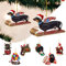 COTTNY 7 Stück Dackel Weihnachtsanhänger mit Doppelseitiger Drucken, Christbaumschmuck, Weihnachtsdeko zum Aufhängen, Weihnachten Hängende Ornamente, Weihnachtsdekoration (7pcs)