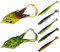2 Esche per Rana, 9 cm, in Silicone Morbido, Con Gancio, Doppia Elica, Rane Miste - 5 Esche Artificiali da Pesca