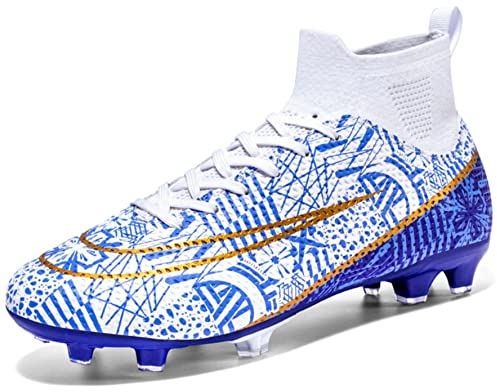 WEJIESS Herren Fußballschuhe High Top Spikes Jugend Outdoor-Training Fußballschuhe Professionelle sportliche Sportschuhe Turf Trainer