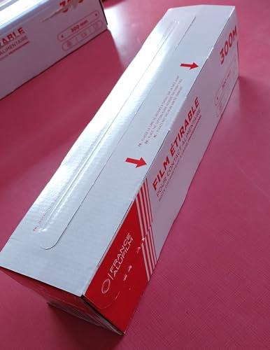 LOT DE 2 ROULEAUX - Film alimentaire étirable PRO - ZIP cut - conditionnement aliments, protection fraicheur, cuisson micro-ondes et congélateur 30 cm x 300m
