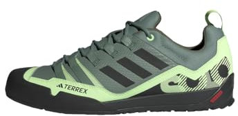 Adidas Unisex Terrex Swift Solo 2.0 Hiking Shoes, Silver Green/Core Black/Green Spark, 46 EU