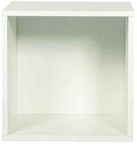 Top Home Solutions Wooden Storage Unit - Tier Strong Bookcase Shelving - For Home Office Display - Wooden Multipurpose - White - Cube