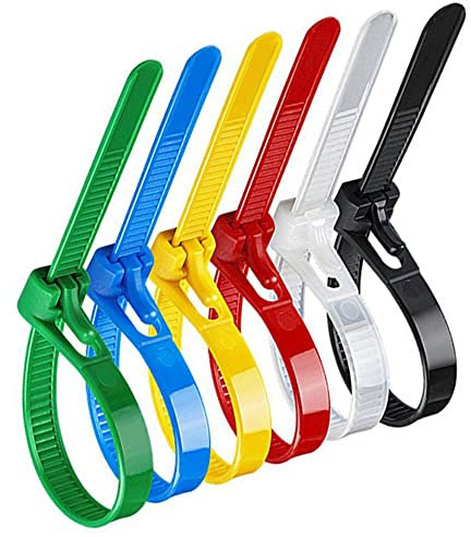 Fascette Cavi Riutilizzabili 100 Pezzi Fascette Elettricista 300mm 400mm Professionali Fascette Plastica Per Cablaggio,Fascette Per Cavi Riutilizzabili,Fermacavi Stringicavo ( Color : rosso , Size : 3