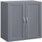 Yaheetech Armadietto Bagno da Parete Armadio Sospeso Mobiletto con 2 Ante e Ripiano Regolabile 60 x 30 x 60 cm Mobile da Cucina Lavatrice Salvaspazio Grigio Scuro