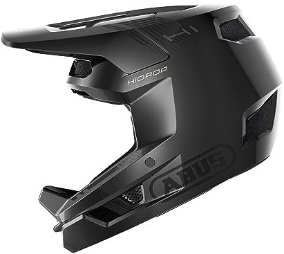 ABUS Downhill Bicycle Helmet HiDrop - Full-face Helmet with ABS Outer Shell for MTB Trails, Enduro and Bike Park - For Adults and Teenagers - ASTM-certified - Black, Size XL