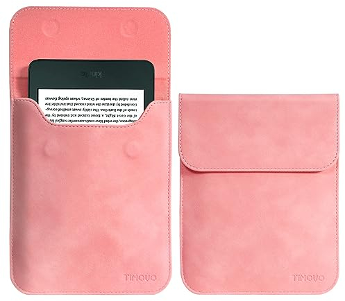 TiMOVO 6 Pulgadas Funda de Tableta para Nueva 6 Kindle 11ª Generación 2024/2022, Funda Protectora con Bolsillo para Kindle E-Reader, Rosa
