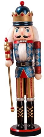 Bagima Nutcracker Soldier Ornaments 38cm Nutcracker Figure Wooden Ornaments for Home Christmas Party Decoration New Year Gifts for Children (2)