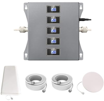 KKBSTR Amplificatore Segnale Cellulare 2G 3G 4G, Ripetitore Segnale Cellulare 5 Bande 800/900/1800/2100/2600MHz