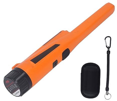 Handheld-Metalldetektor, Metall/Gold/Schatzfinder Pinpointer Ip66 Wasserdichter Tragbarer Pin-Pointer-Zauberstab Mit Led-Licht, Für Erwachsene Und Kinder(Orange)