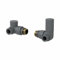 DuraTherm® Manual Corner Towel Radiator Valve Set, 15mm Central Heating Valves for Radiators, Round Anthracite Grey