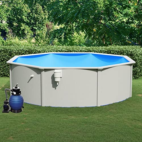 Homgoday Pool mit Sandfilterpumpe, 460 x 120 cm, Möbel für Haus, Innen- und Außenbereich, Wohnzimmer, Schlafzimmer